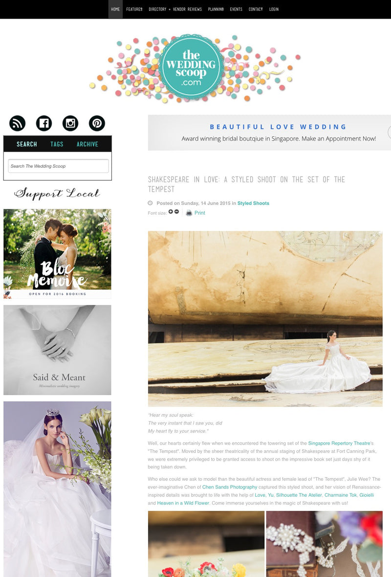 45 As featured in The Wedding Scoop 14july 2015