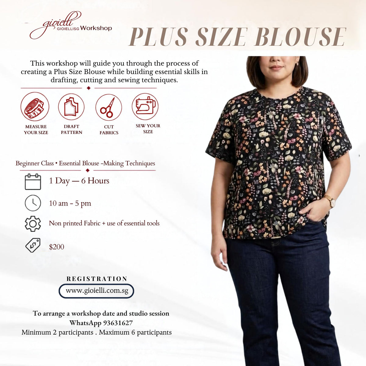 (20 nov 2026) (Location @SMH) Drafting and Sewing Workshop - Plus Size Blouse