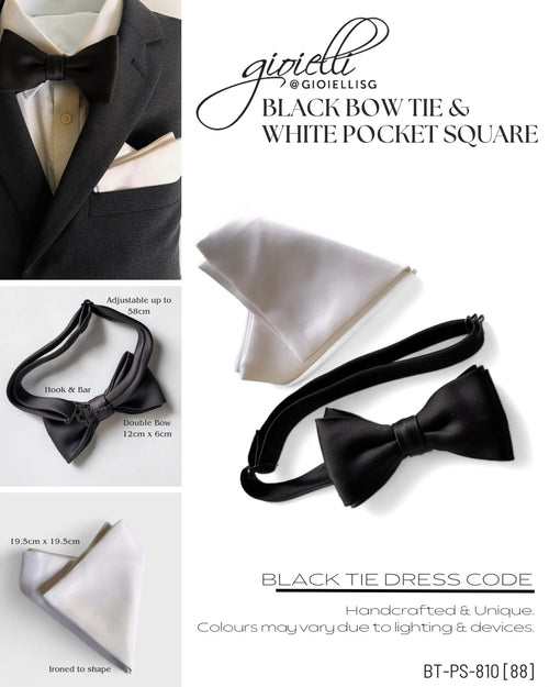 Black bow tie & White pocket square (Black Tie Dress Code)