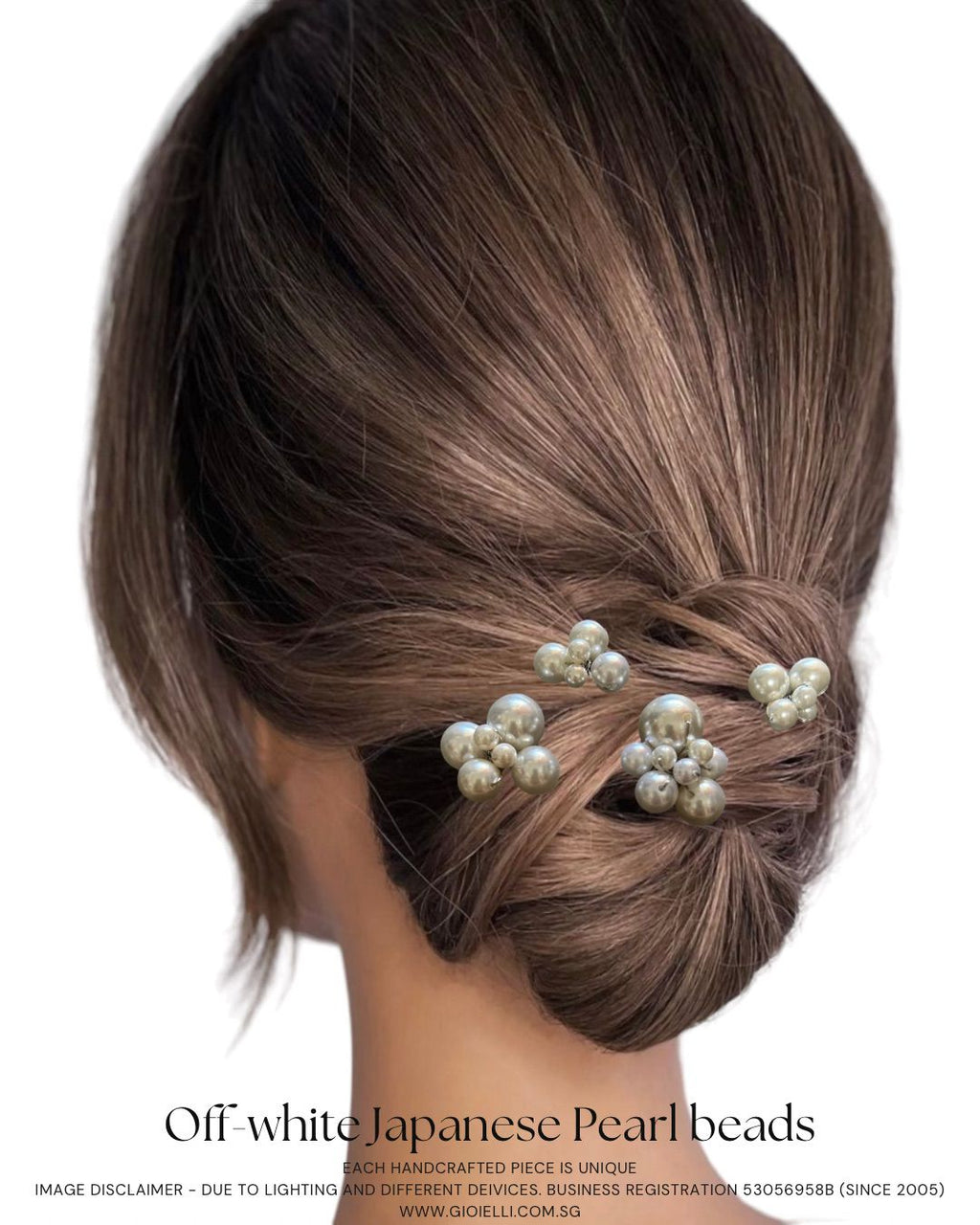 19) Off-White Japaness Pearl beads (sef of 4)