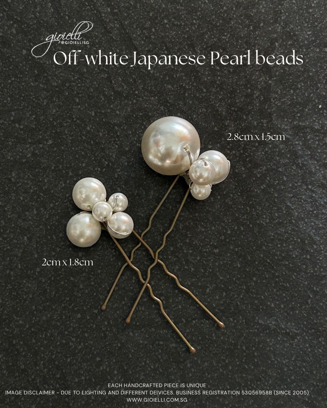 20) Off-White Japaness Pearl beads (sef of 2)