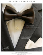 2) Black Bow tie & Off-White Pocket square (Black Tie Dress Code)