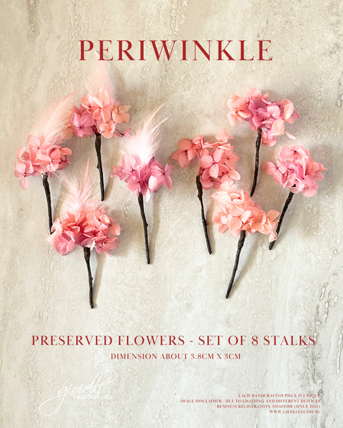 87) Periwinkle - set of 8 stalks