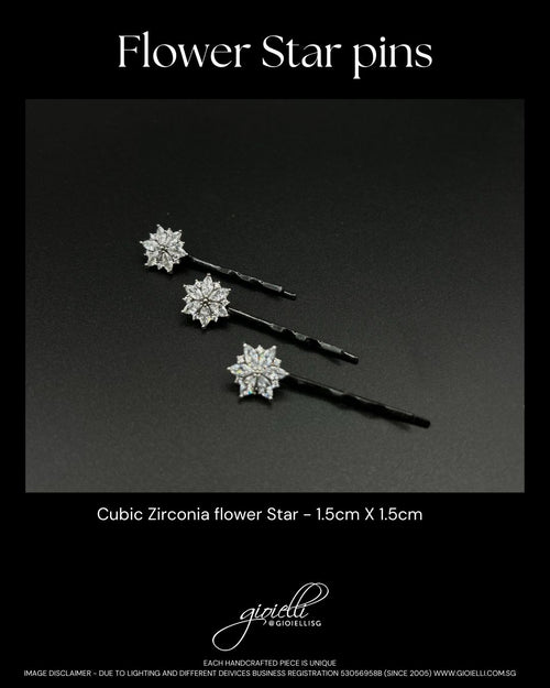 07) Flower Stars - set of 3 pins