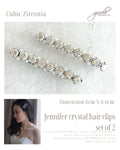 04) Jennifer Crystal Hair Clip - set of 2