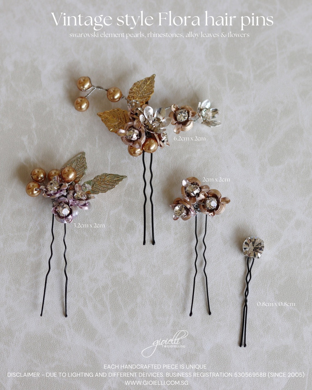 11) Vintage style flora hair pins