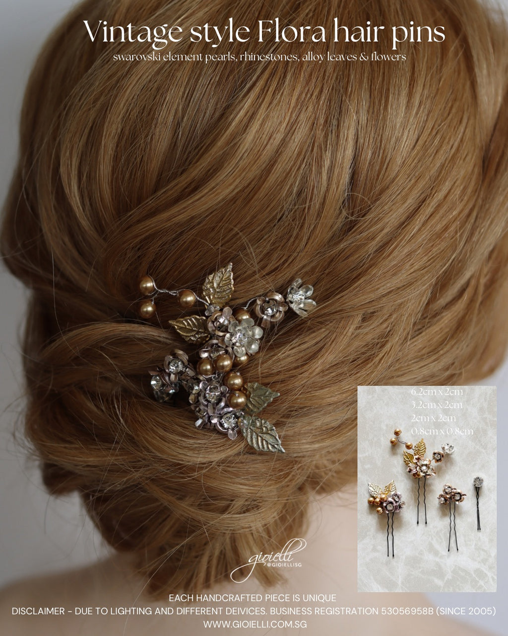 11) Vintage style flora hair pins