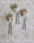 17) Off-white & cream Pearl pins