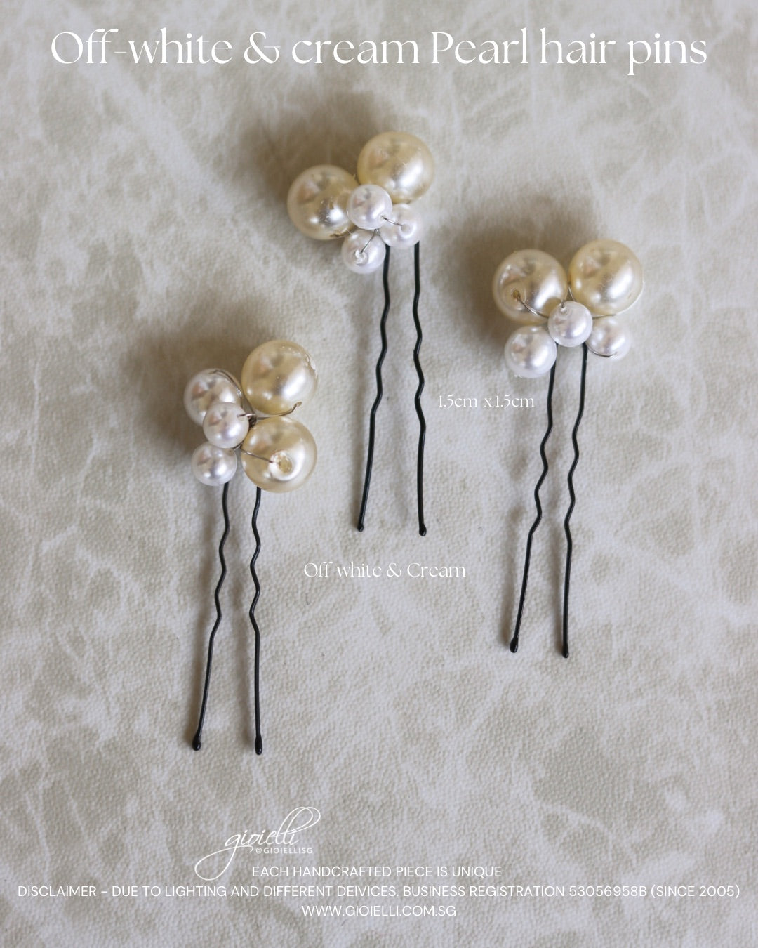 17) Off-white & cream Pearl pins
