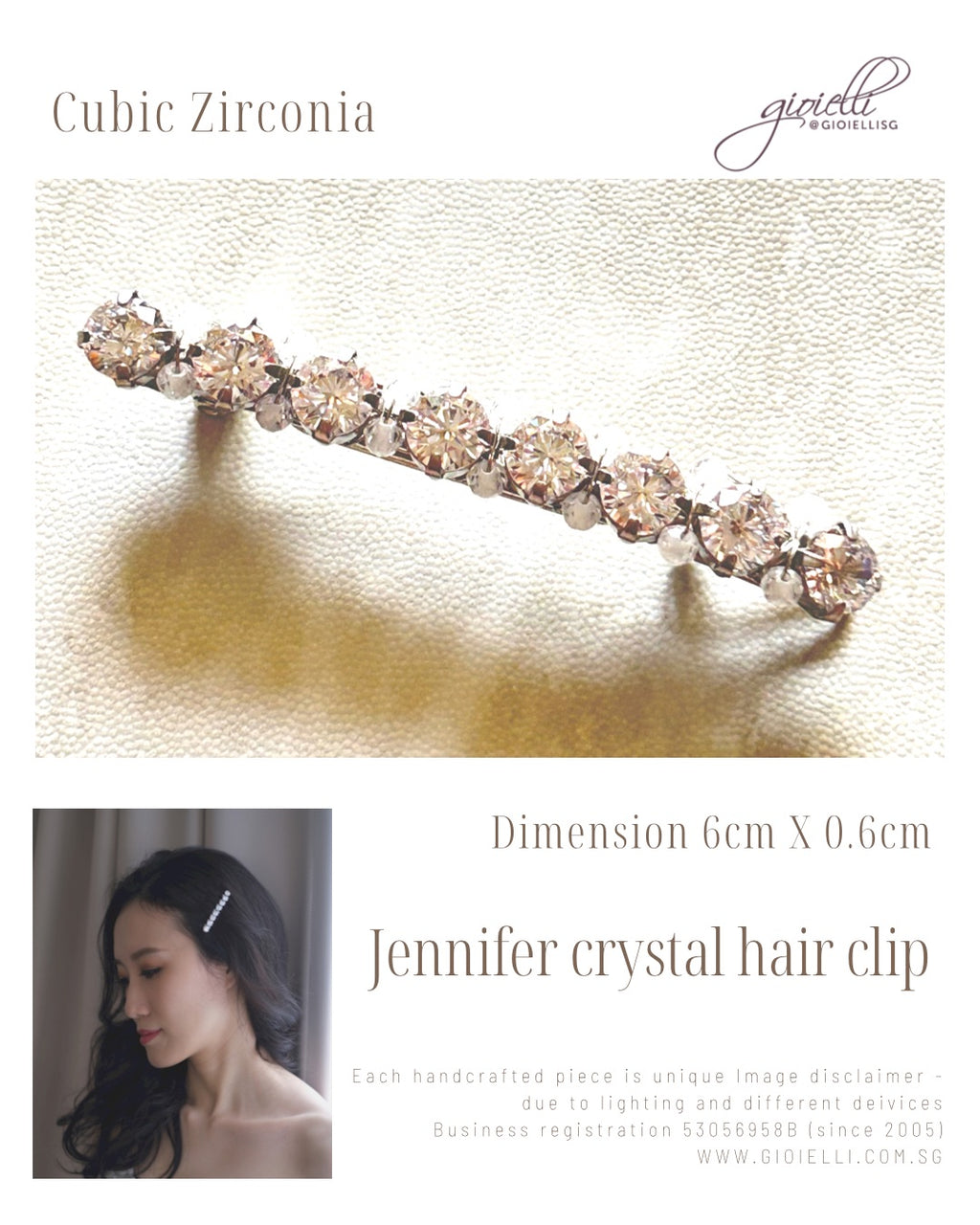 03) Jennifer Crystal Hair Clip