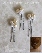 17) Off-white & cream Pearl pins