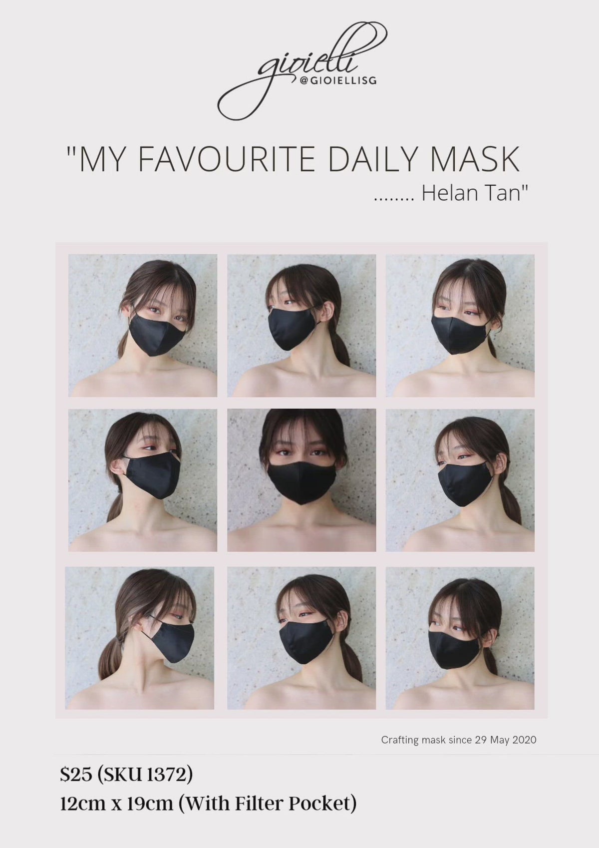 04) DAILY WOMEN MASK - JET BLACK MASK (sku1372) - Watch Video