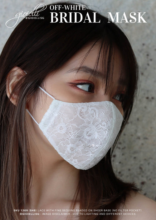 Gioielli Bridal Lace with Fine Sequins Mask by Helan Tan