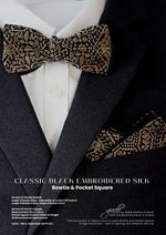 Classic Black Embroidered Silk
