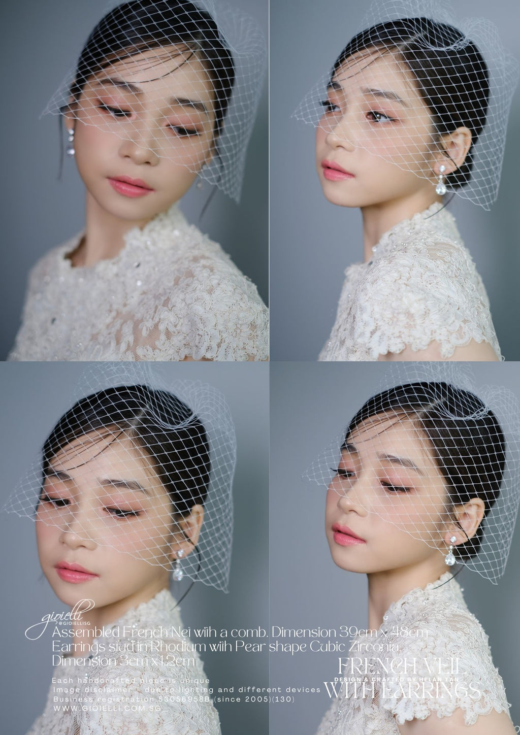 15b) French Veil & Earring