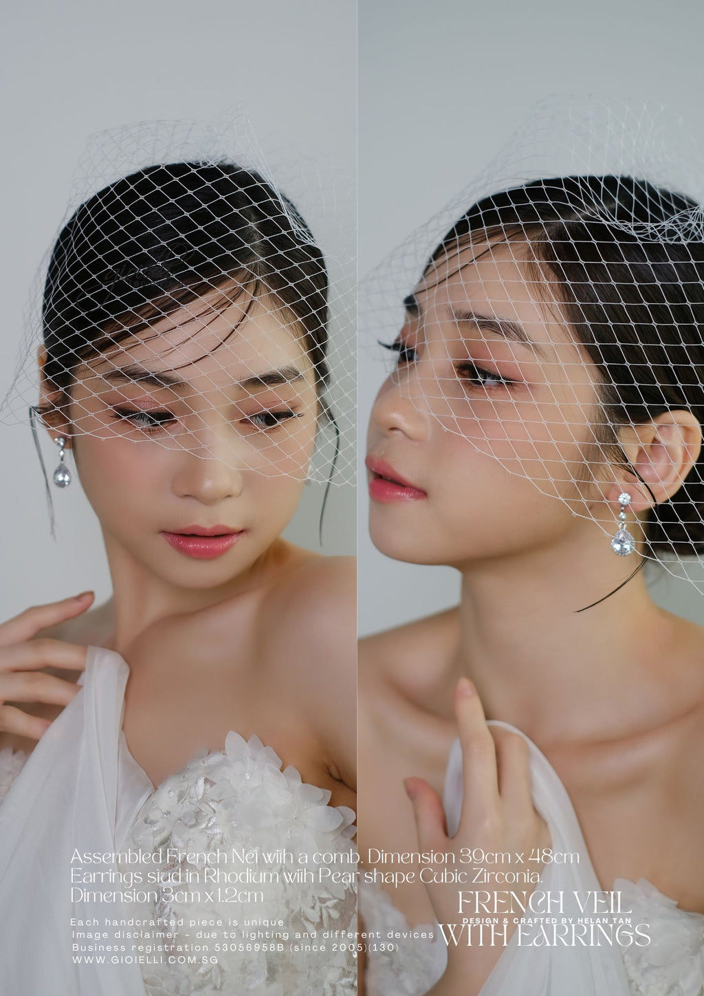 15b) French Veil & Earring