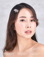Gioielli Wedding Bridal Hair Accessories - Cubic Zirconia & Pear Rhinestones Hair Clip - Helan Tan