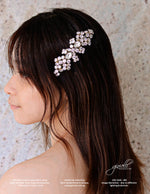 Gioielli Wedding Bridal Hair Accessories - Cubic Zirconia Hair Comb with Pear shape Rhinestones - Designed and handmade by Helan Tan