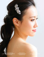 Gioielli Wedding Bridal Hair Accessories - Cubic Zirconia Hair Clip with Pear shape Rhinestones - Designed and handmade by Helan Tan