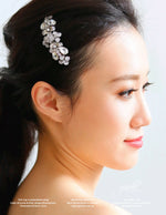Gioielli Wedding Bridal Hair Accessories - Cubic Zirconia Hair Clip with Pear shape Rhinestones - Designed and handmade by Helan Tan