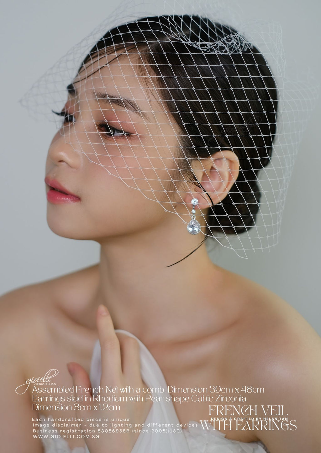 15b) French Veil & Earring