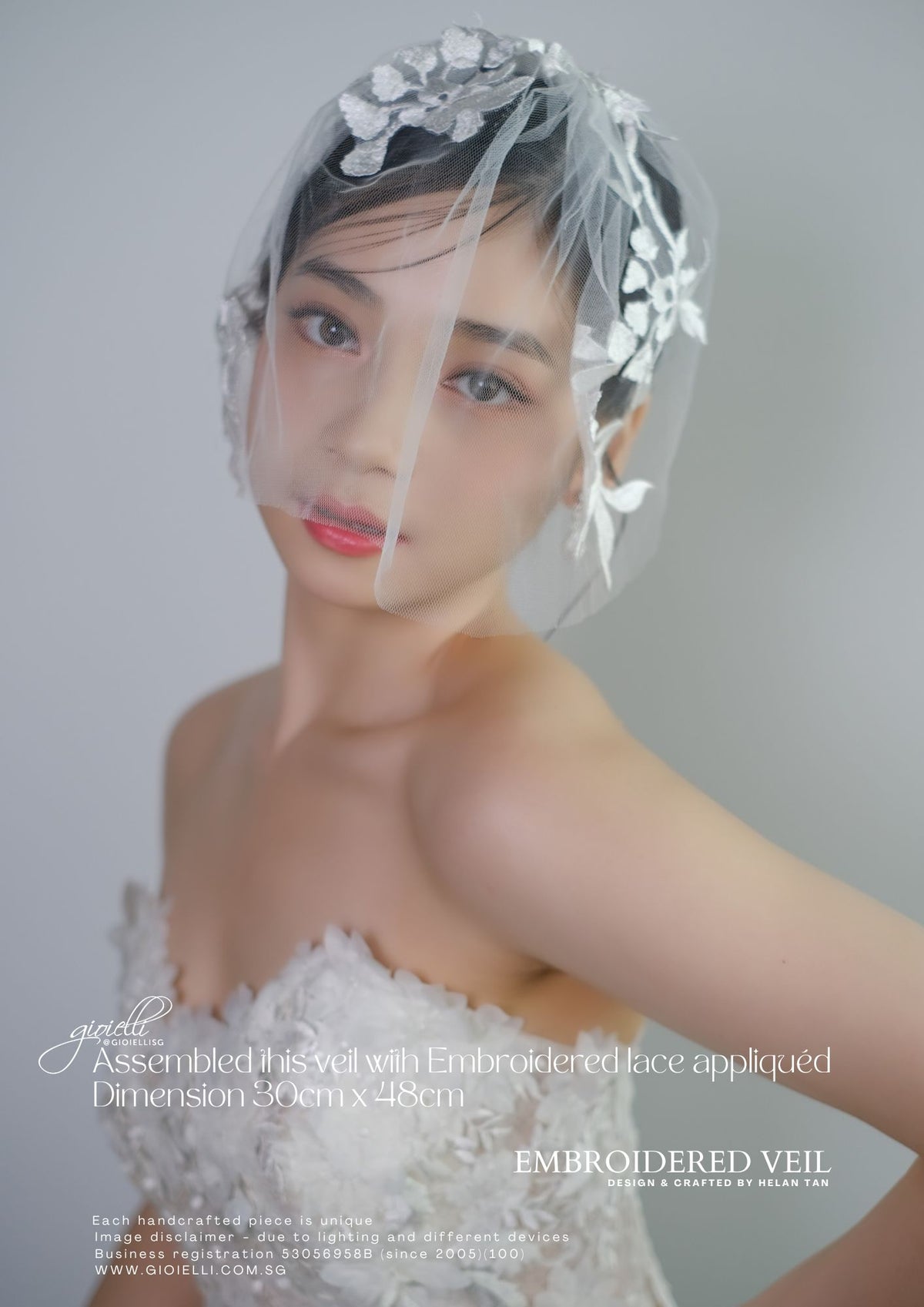 16a) Embroidered lace veil ( Veil only)