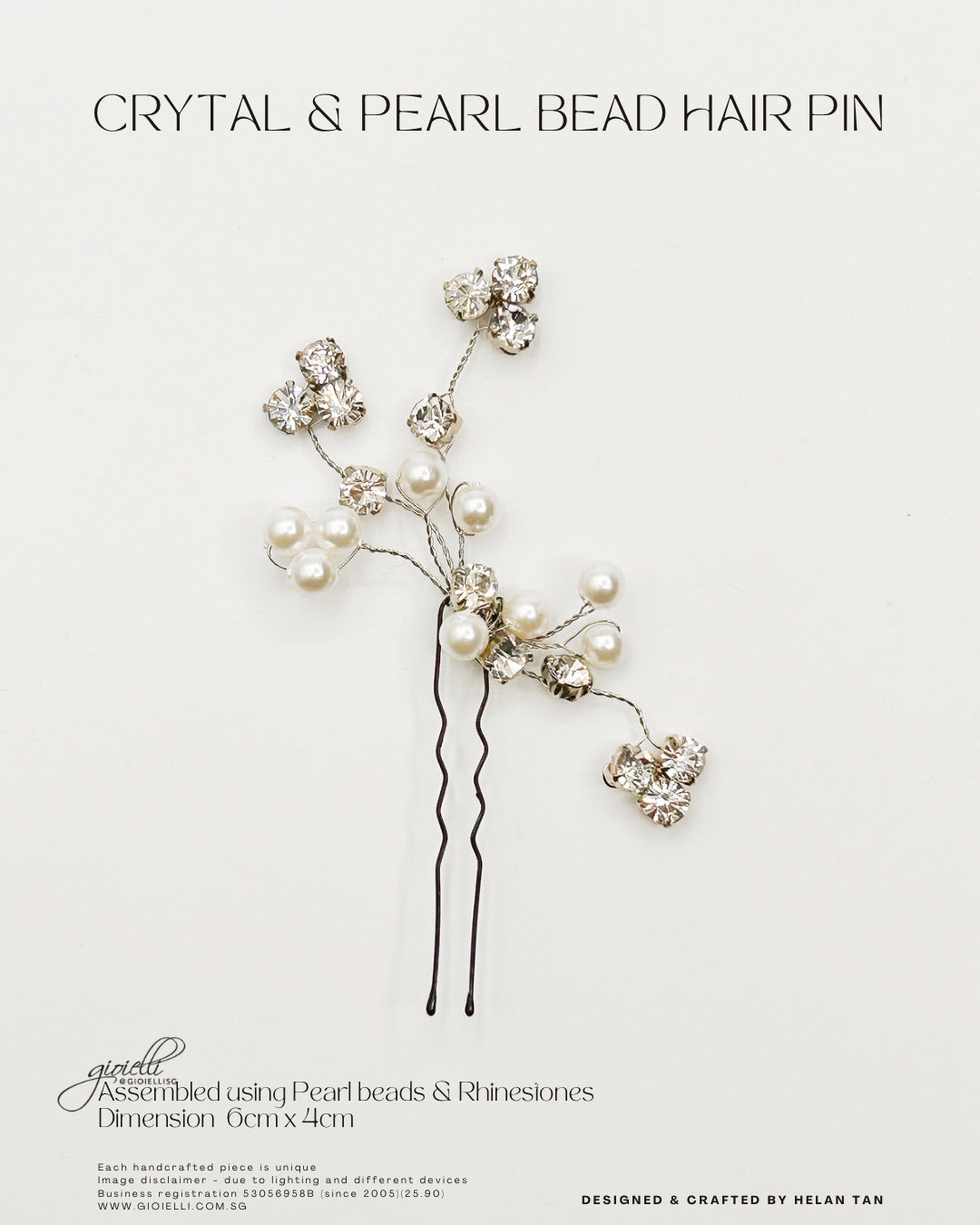 Crystal & Pearl hair pin